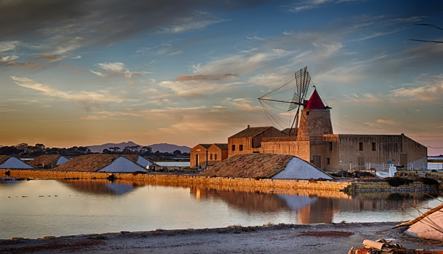The Salt Pans of Trapani, where time is reflected in the water.