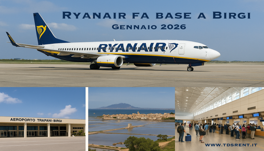La compagnia aerea low cost Ryanair ha confermato l’apertura di una nuova base operativa presso l’aeroporto di Trapani-Birgi